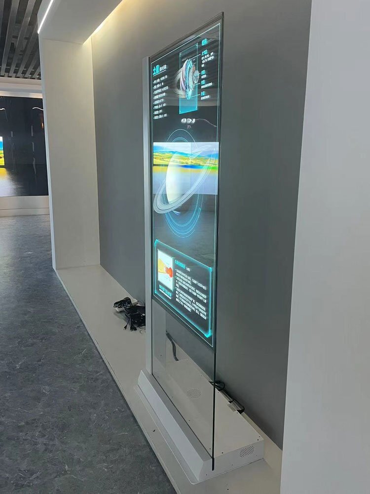 55 inch floor standing type l transparent oled computer monitor2