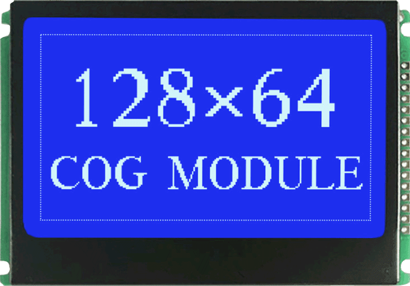 128 by 64 dot matrix stn negative display blue background and white letters cob lcd module.png