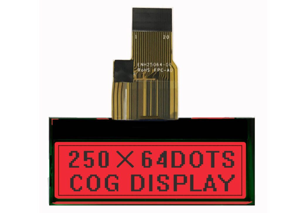 250 by 64 dot matrix fstn positive display grey background and black letters cog lcd module.jpg