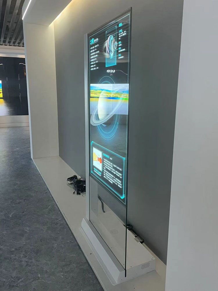 55 inch floor standing type l transparent oled computer monitor2