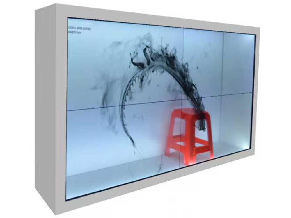 2×2 splicing transparent lcd video wall – seamless see through display for retail & exhibitions
