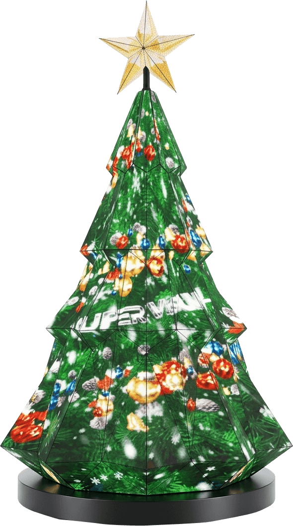 a christmas tree shaped led display