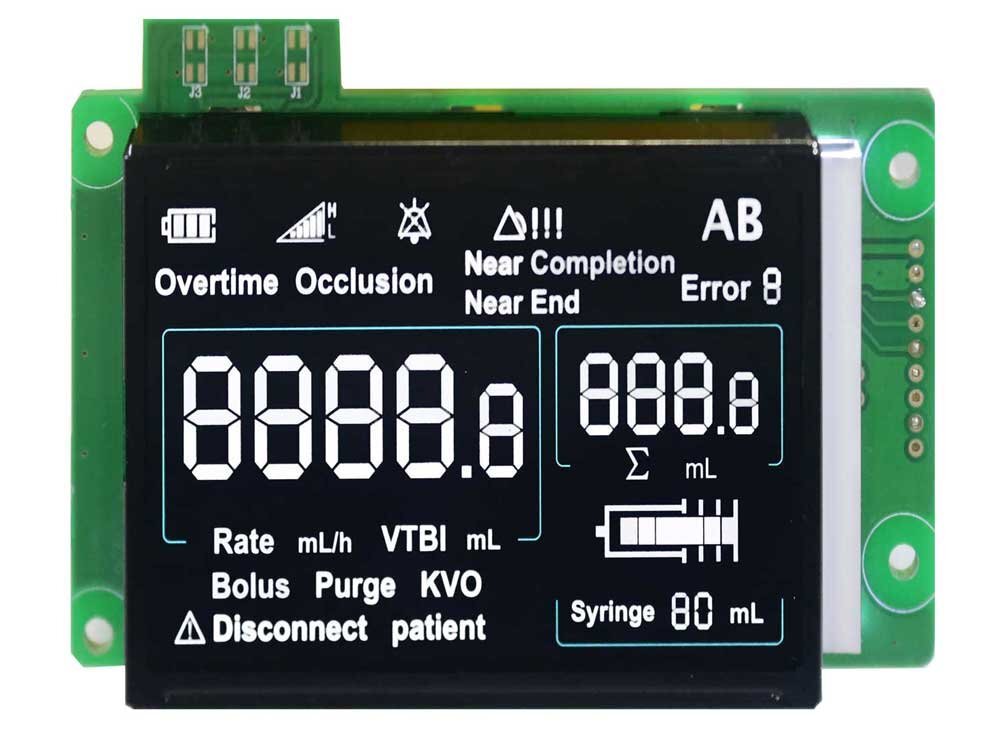 va segment negative display black background and white letters cob lcd module for medical equipment.jpg