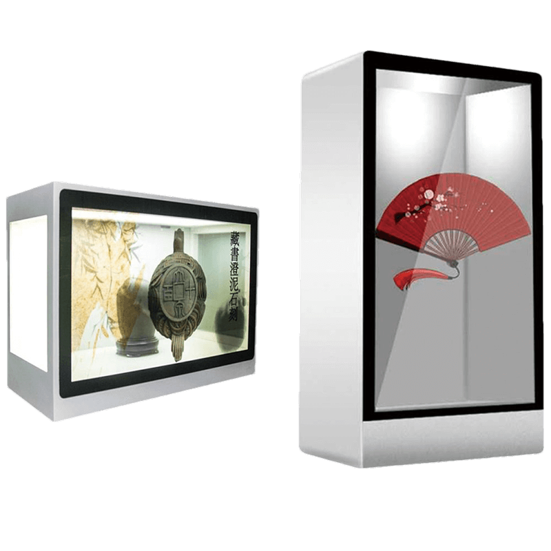 transparent lcd display cabinet hero