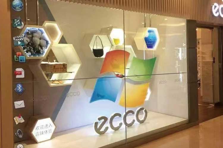 transparent lcd video wall for retail storefront