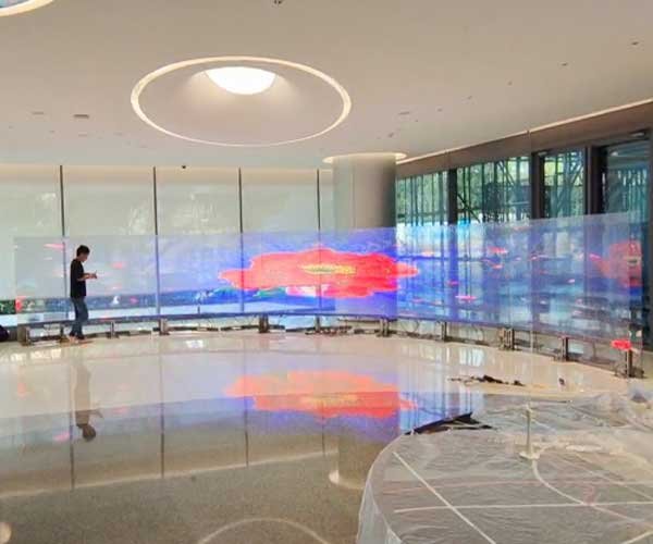 p10 2 transparent led flexible film screen