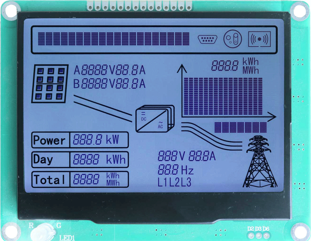FSTN Dot Matrix and Segment Positive Display Grey Background and Blue Letters COB LCD Module for Electricity Meter.png