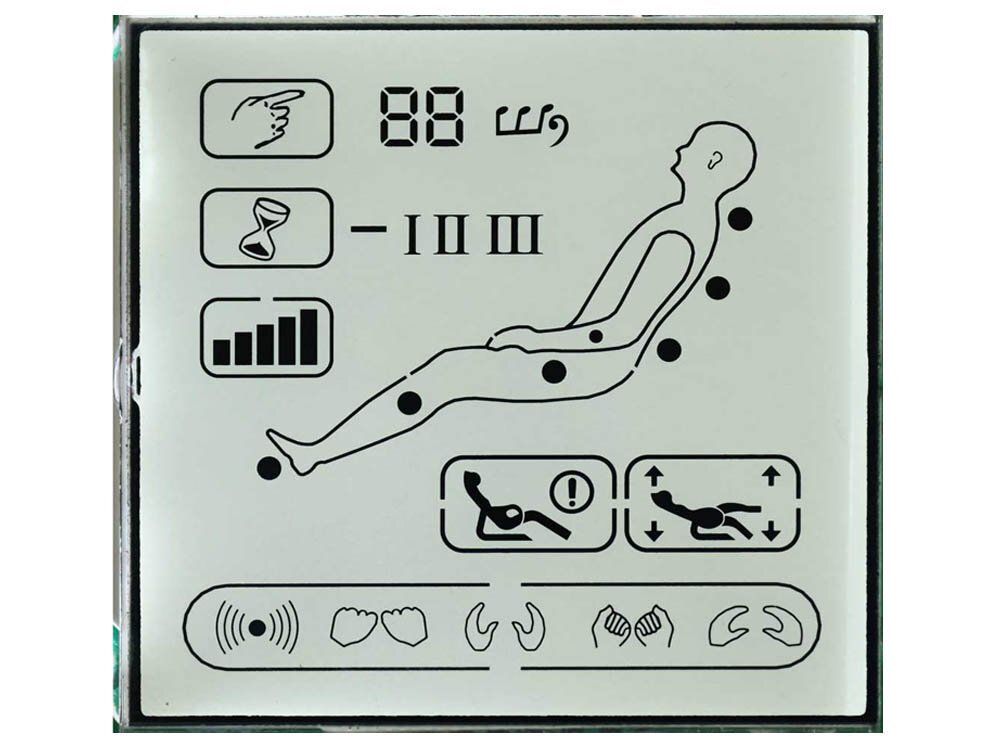TN Segment Positive Display Grey Background and Black Letters LCD Panel for Massage Chair.jpg
