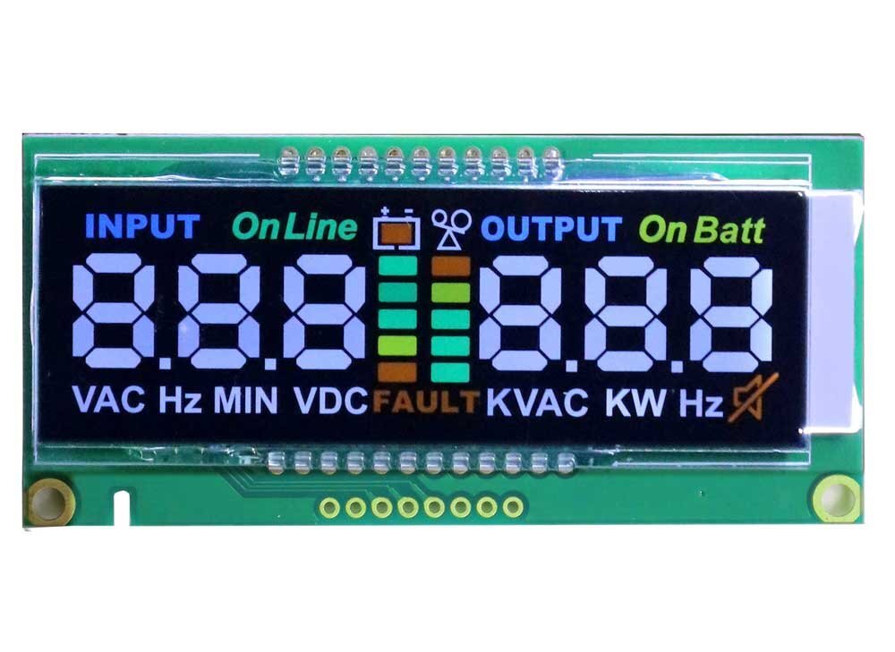 VA Segment Negative Display Multi color Silk printing Black Background and White Letters COB LCD Module for Hi fi Equipment.jpg