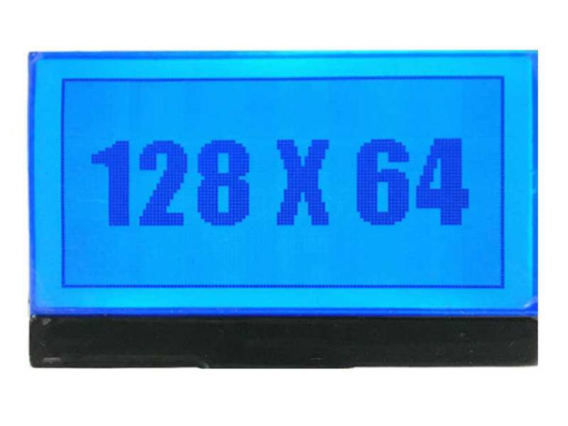 128 by 64 dot matrix stn positive display grey background and blue letters lcd with blue backlight.jpg