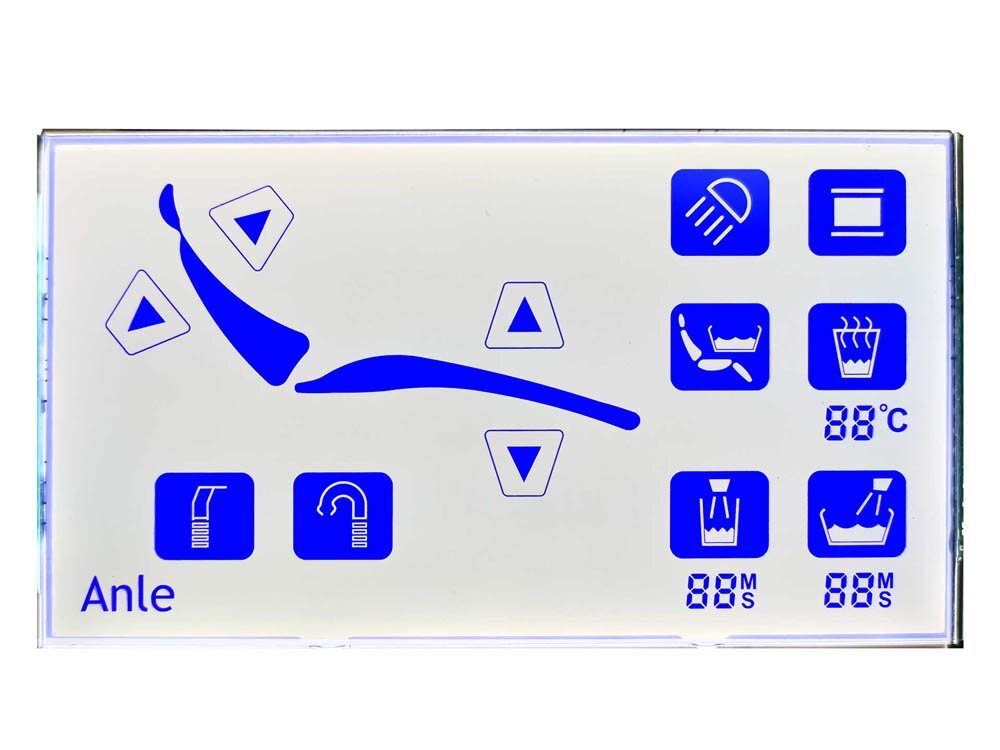 stn segement positive display grey background and blue letters lcd panel for water equipment.jpg