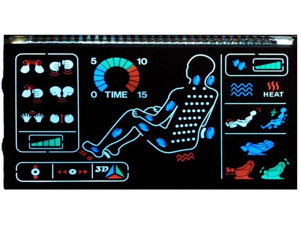 va segment negative display multi color silk printing black background and white letters lcd panel for hi fi equipment for massage chair.jpg