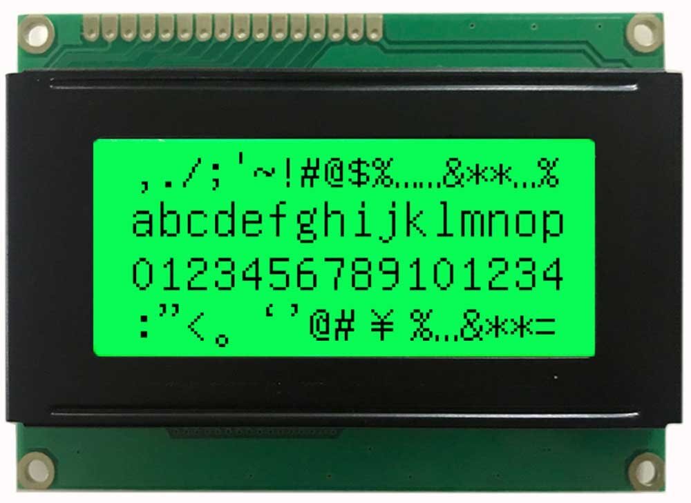 16 by 4 character stn positive display yellow green background black letters–cob lcd module.jpg