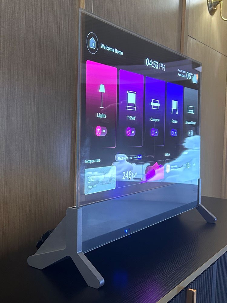 30 inch desktop model transparent oled computer monitor