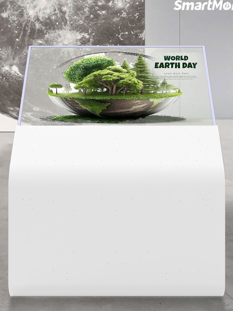 the reclining style 55 inch transparent oled computer monitor for the real estate marketing center