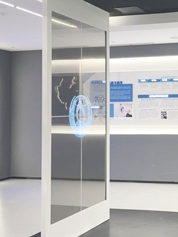 transparent oled splicing screen with a 2x2 vertical tiling arrangement