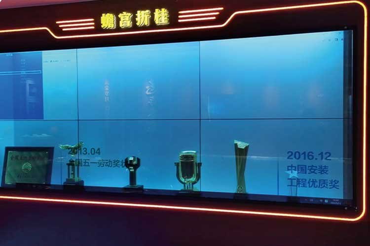 2×3 transparent lcd video wall for trophy display
