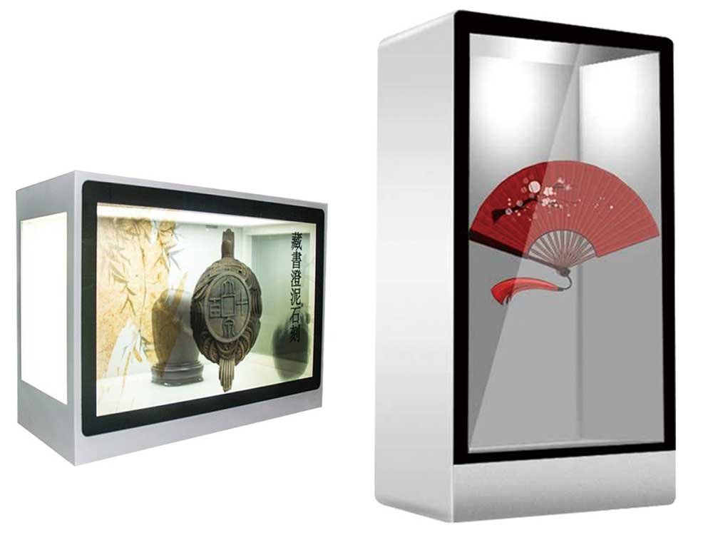 transparent lcd display cabinet – digital showcase for retail & museums
