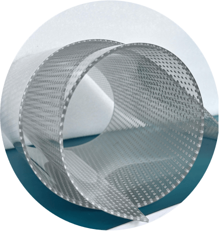 transparent led flexible film screen close up shot