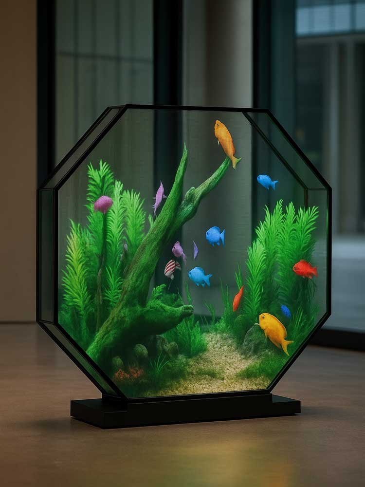 immersive hexagonal transparent led display
