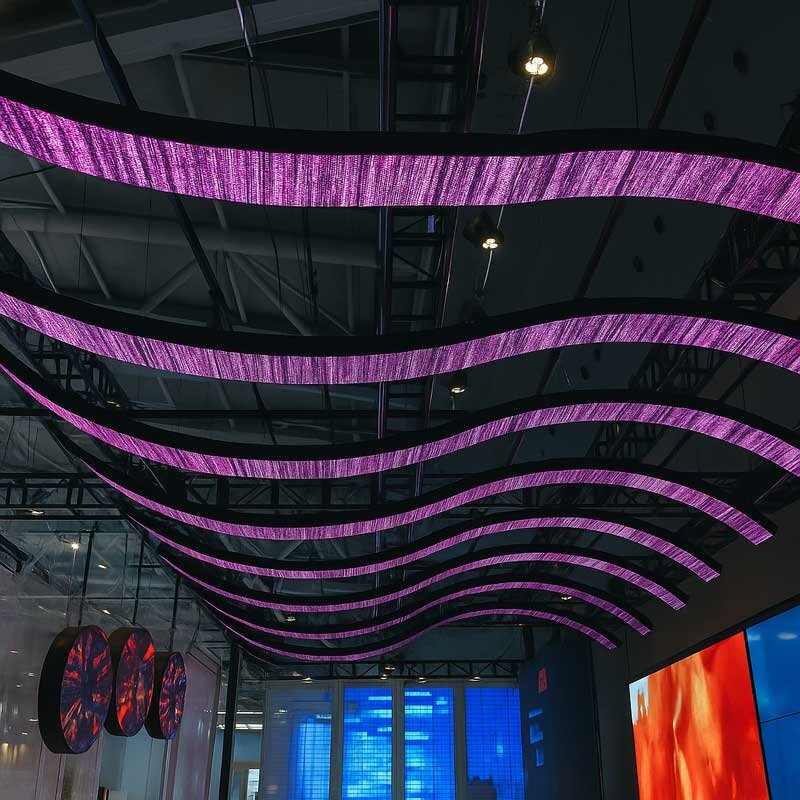 waveform transparent led ceiling display