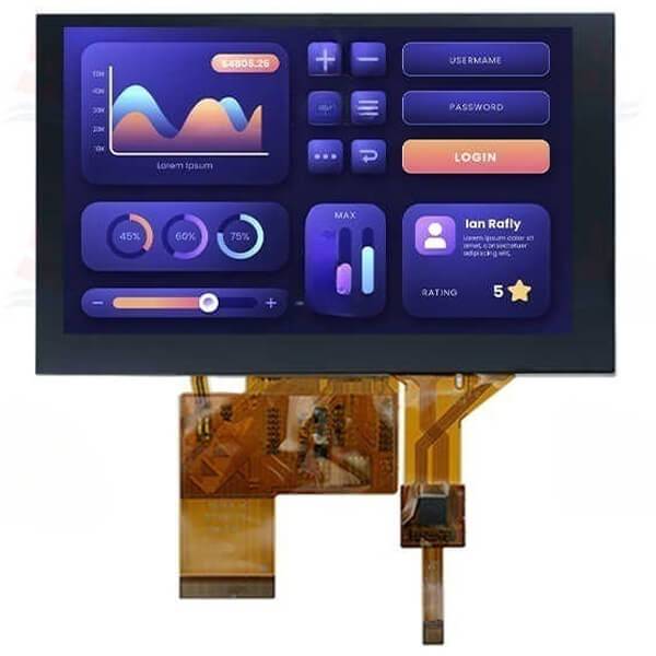 5.0 inch 800x480 ips lcd rgb interface wide temperature full viewing angle tft display with capacitive touch panel