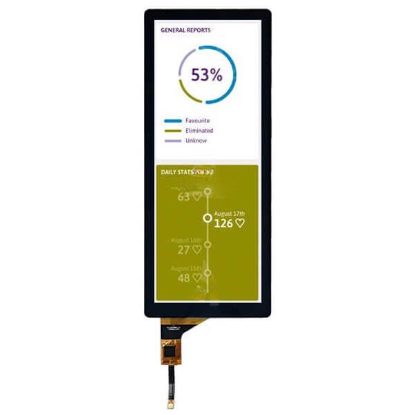 8.6 inch 600x1600 mipi interface ips industrial bar type tft lcd with capacitive touch