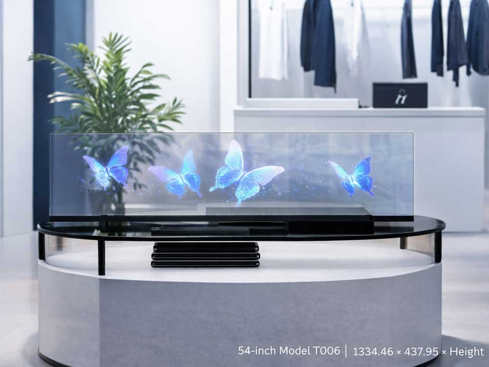 54 inch microled transparent display