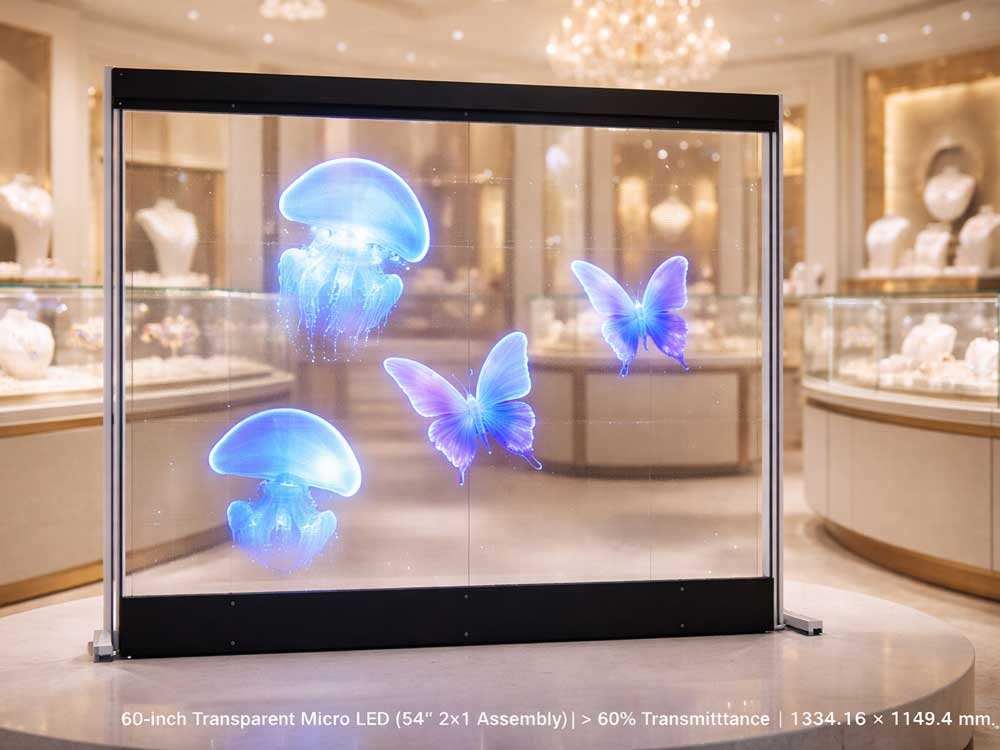 60 inch microled transparent display