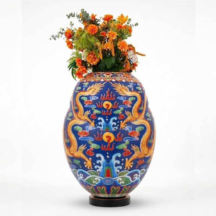 cloisonné style vase led display