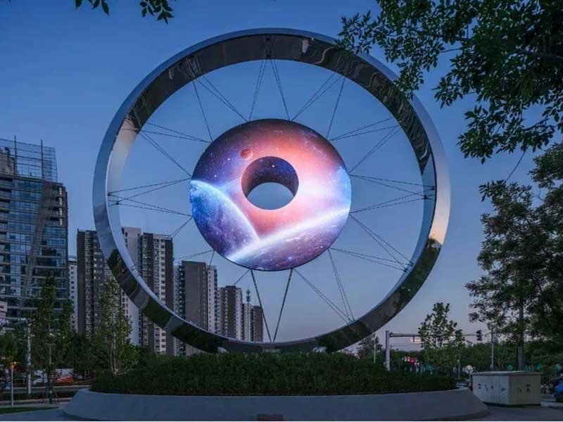 126sqm Custom-Shaped Outdoor LED Display | The Colorful Wangjing Digital Landmark