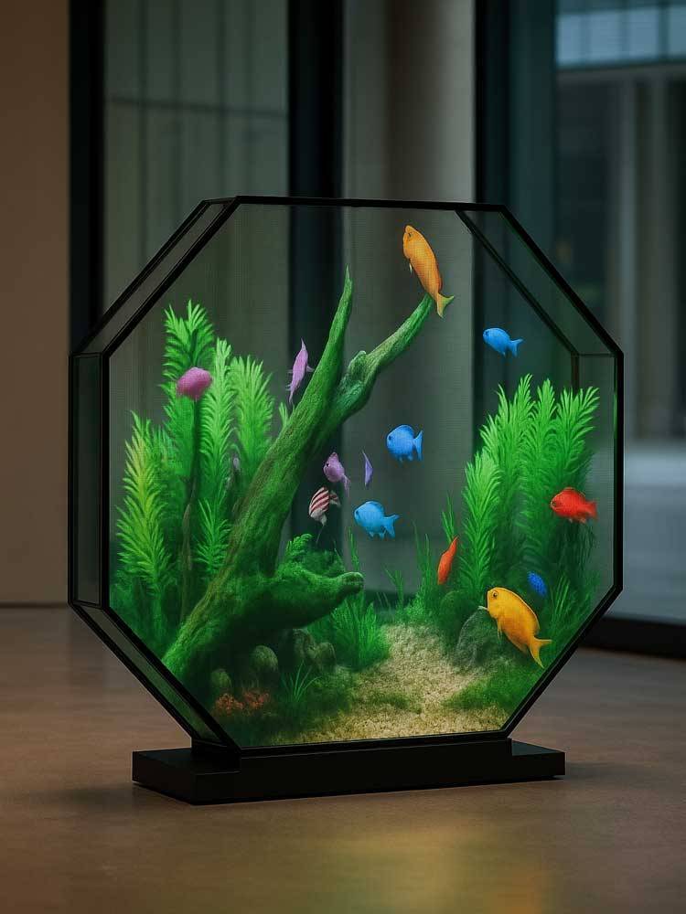 immersive hexagonal transparent led display