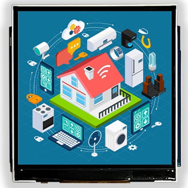 3.4 inch type c interface sunlight readable high brightness industrial square lcd display module