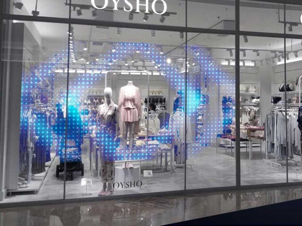 transparent led window display retail storefront