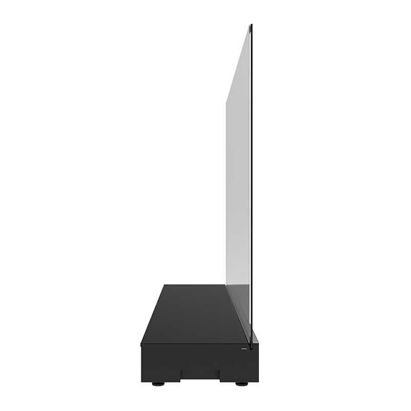77-inch product platform base desktop transparent OLED display side view