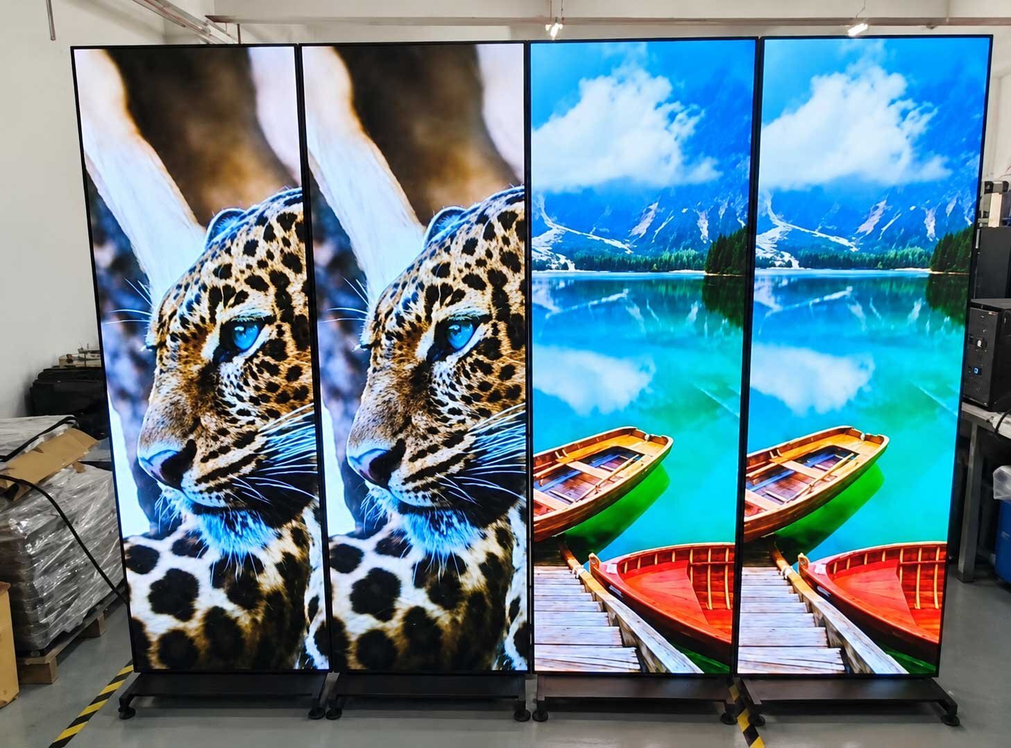 Multi-Screen Portrait Display of indoor portable foldable LED poster