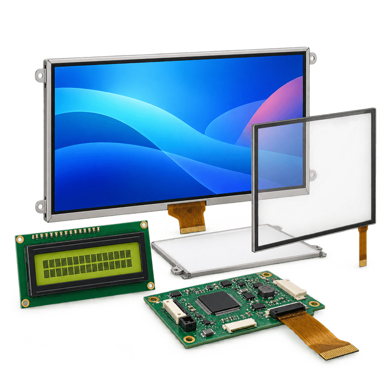 LCD displays and components including TFT LCD, monochrome LCD, touch glass, controller board, FPC and backlight