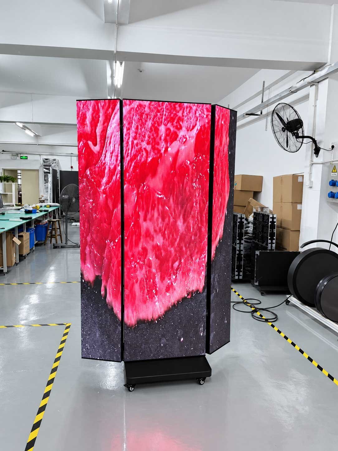 Three-Fold Angled View of indoor portable foldable LED poster