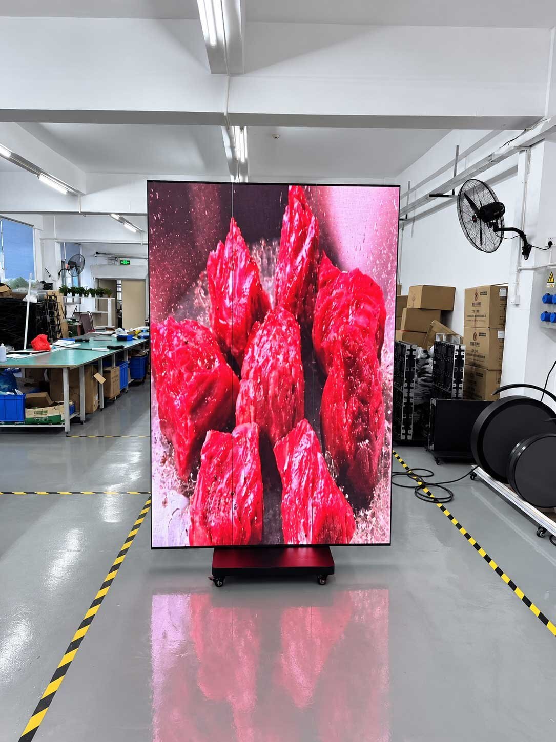 Three-Fold Front View of indoor portable foldable LED poster